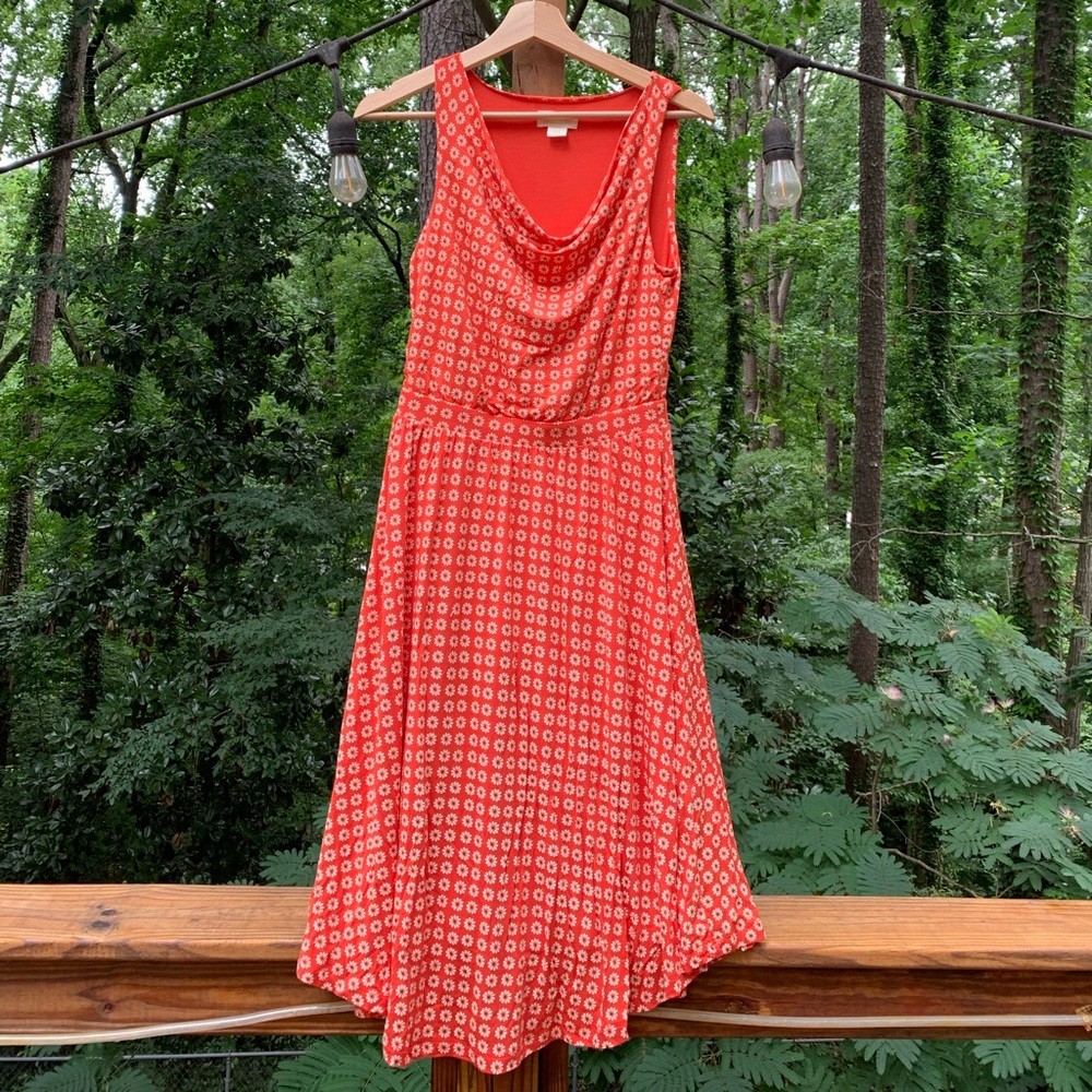 Maeve Red Orange Floral Dress